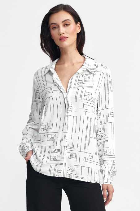 Blouse à motif minimaliste - écru - nife  
