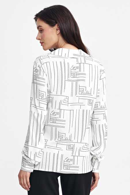 Blouse à motif minimaliste - écru - nife  