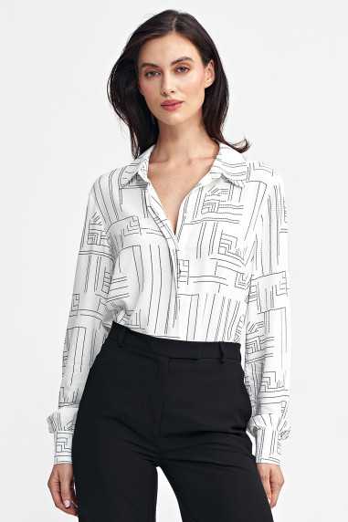 Blouse à motif minimaliste - écru - nife  