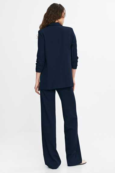 Pantalon bootcut à bouton caché - bleu marine - nife  