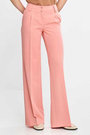 Pantalon à jambes larges et plis - saumon - nife  