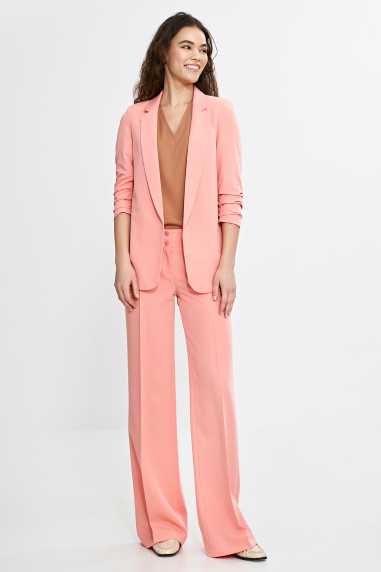 Pantalon à jambes larges et plis - saumon - nife  