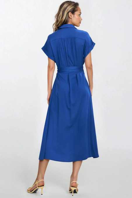 Robe-chemise midi - bleuet - nife  