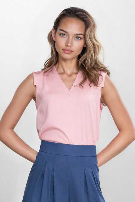 Pantalon palazzo en rayonne - cobalt - nife  