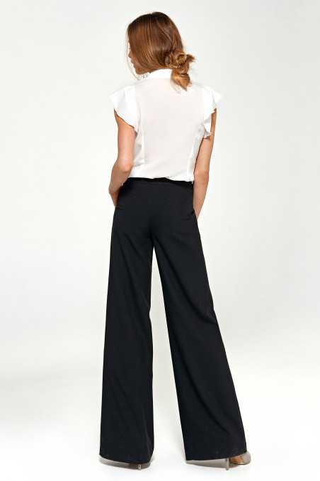 Chemisier écru à manches courtes et volants - nife  