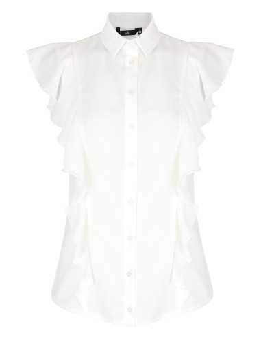 Chemisier écru à manches courtes et volants - nife  