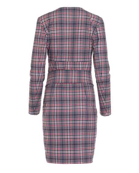 Robe à carreaux avec une ceinture ornée de boutons-pression - nife  