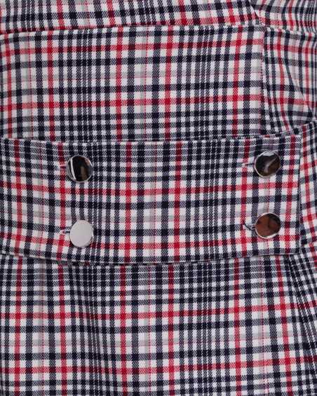 Robe à carreaux avec une ceinture ornée de boutons-pression - nife  
