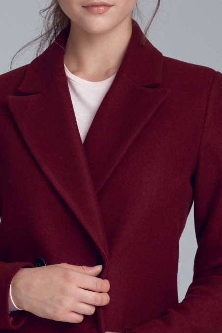 Élégant manteau croisé bordeaux - nife  