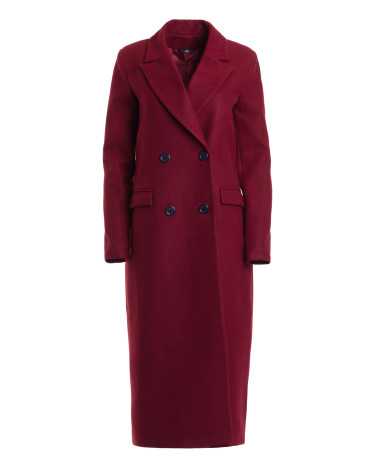Élégant manteau croisé bordeaux - nife  