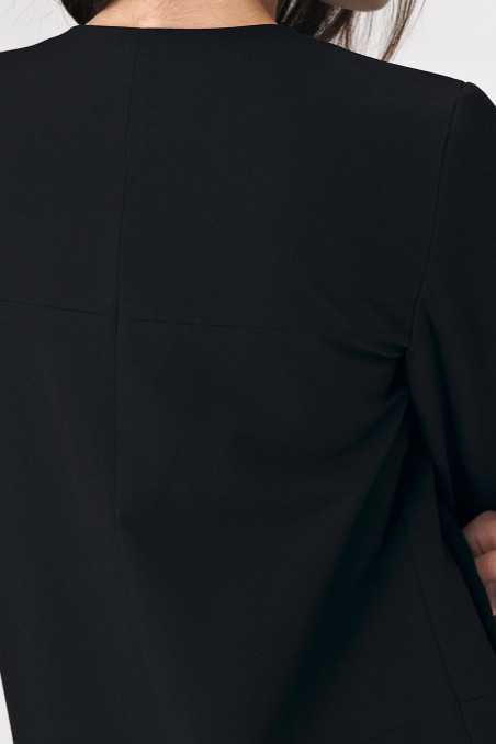 Veste longue noire sans fermeture - nife  