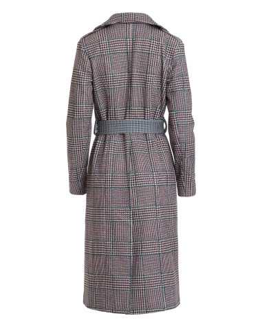 Manteau croisé avec ceinture pied-de-poule - nife  