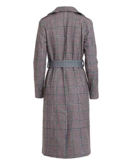 Manteau croisé avec ceinture pied-de-poule - nife  