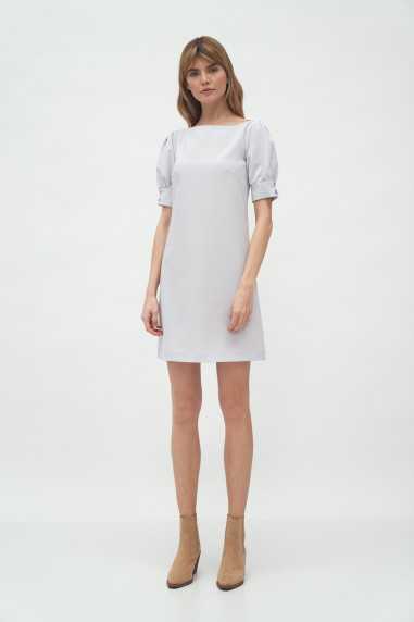 Robe grise à manches bouffantes - nife  