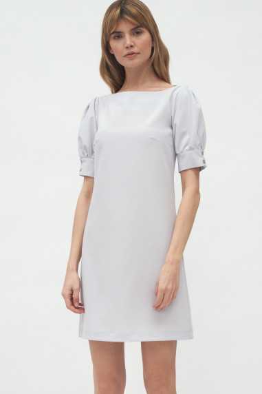 Robe grise à manches bouffantes - nife  