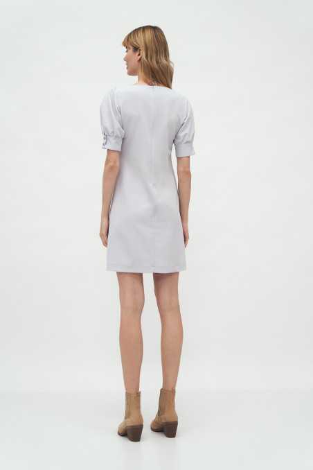 Robe grise à manches bouffantes - nife  