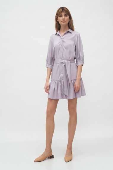 Robe en viscose à volants lilas - nife  