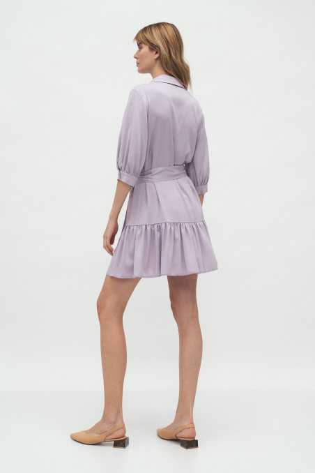 Robe en viscose à volants lilas - nife  