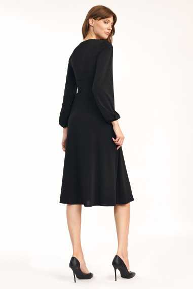 Robe midi noire classique - nife  