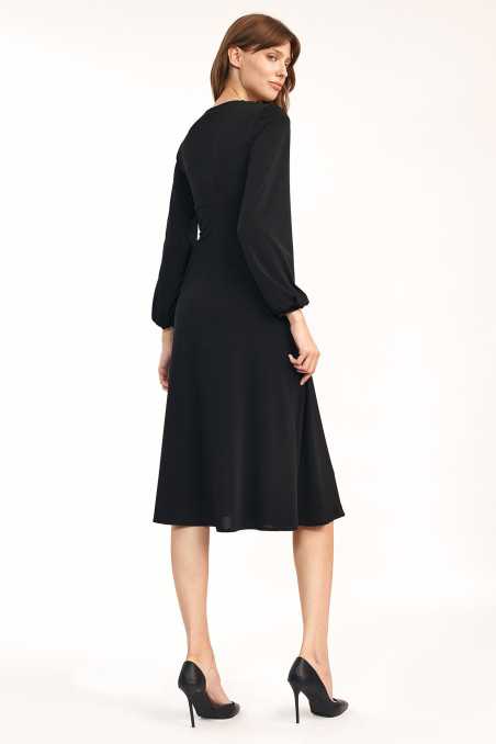 Robe midi noire classique - nife  