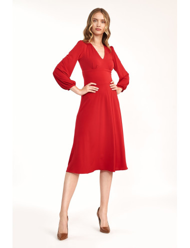 Robe midi rouge classique 