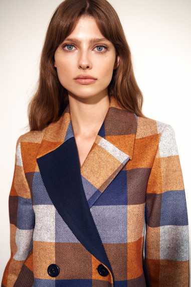 manteau court à carreaux - nife  