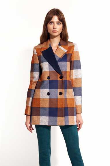 manteau court à carreaux - nife  
