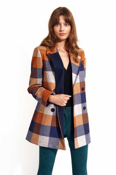 manteau court à carreaux - nife  