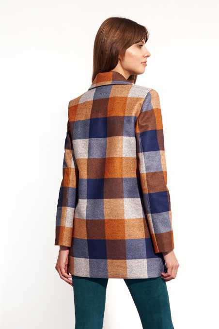 manteau court à carreaux - nife  