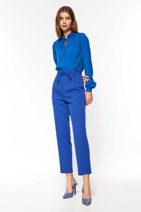 pantalon à taille haute bleuet - nife  