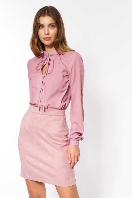 jupe en nubuck rose - nife  