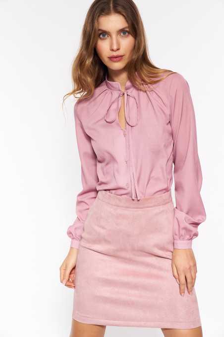 jupe en nubuck rose - nife  