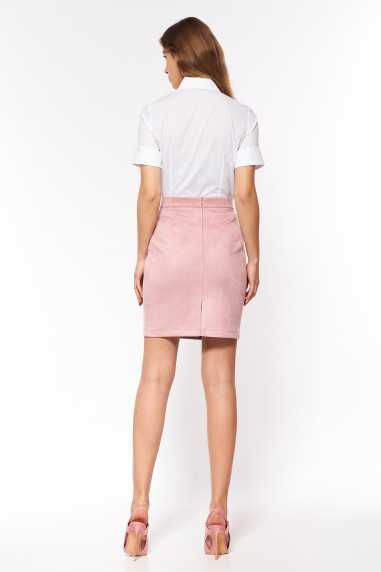 jupe en nubuck rose - nife  