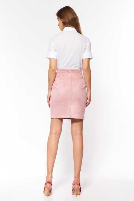 jupe en nubuck rose - nife  