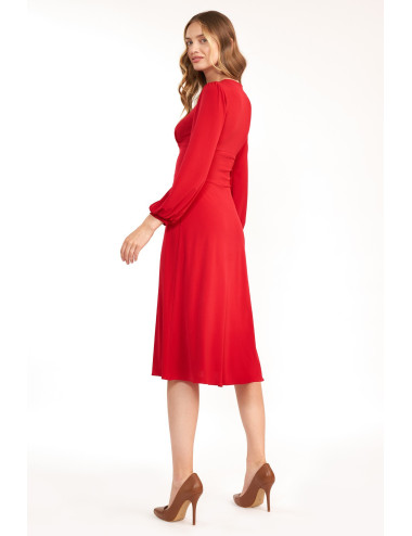 Robe midi rouge classique 