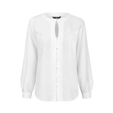 Chemisier écru à encolure en forme de goutte d'eau - nife  