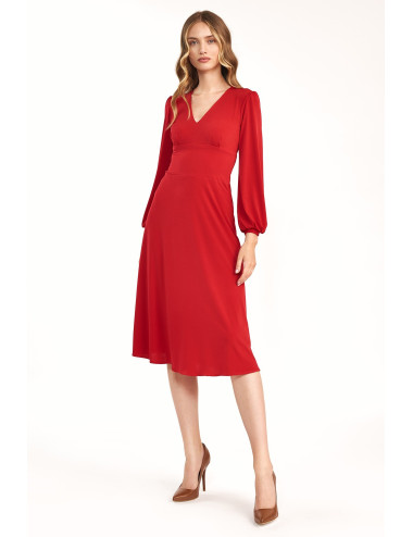 Robe midi rouge classique 