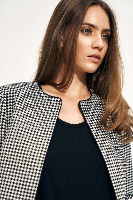 Veste courte à motif pied-de-poule - nife  