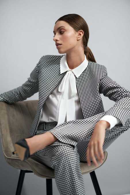 Veste courte à motif pied-de-poule - nife  
