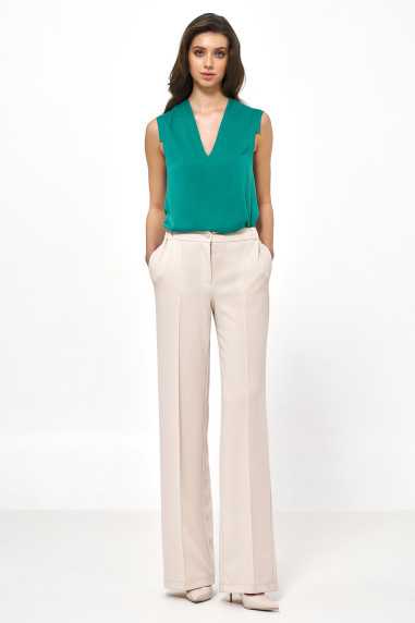 Zielona wiskozowa bluzka bez rękawów   