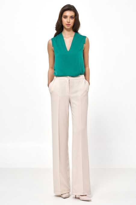 Zielona wiskozowa bluzka bez rękawów   