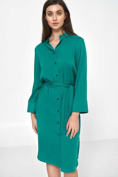 robe midi verte en viscose - nife  