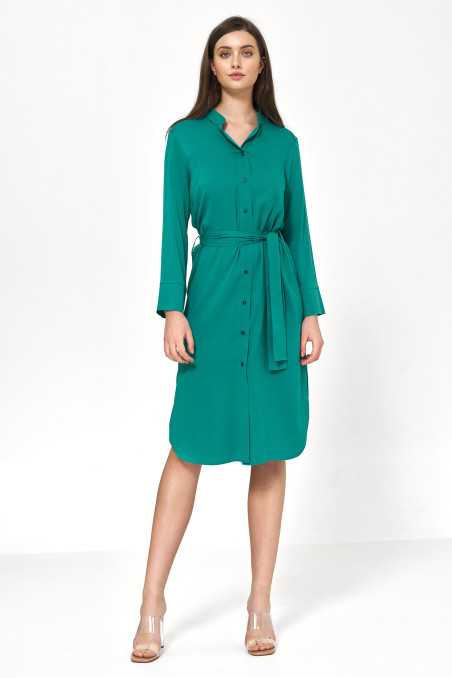robe midi verte en viscose - nife  