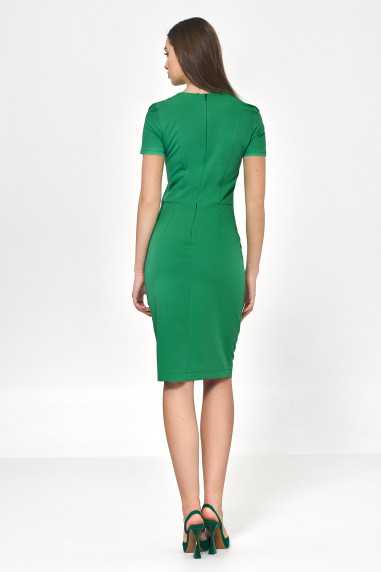 Robe de soirée verte à manches courtes - nife  