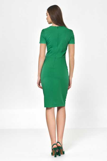 Robe de soirée verte à manches courtes - nife  