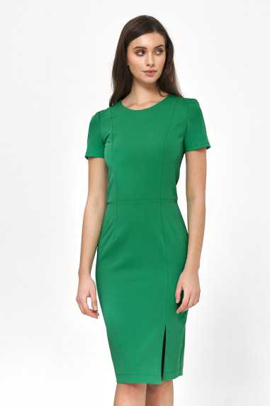 Robe de soirée verte à manches courtes - nife  