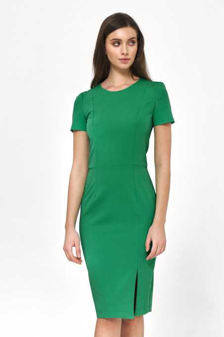 Robe de soirée verte à manches courtes - nife  