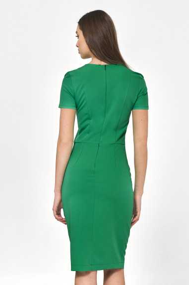 Robe de soirée verte à manches courtes - nife  