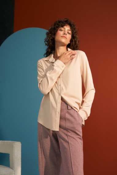 chemise beige en viscose - nife  