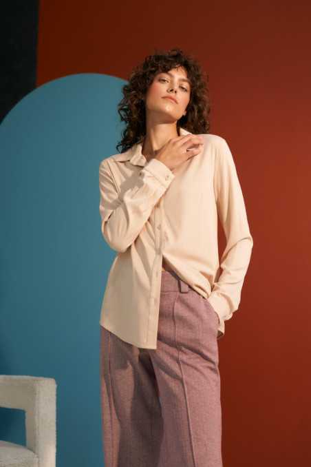 chemise beige en viscose - nife  